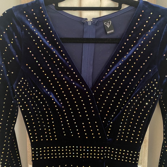 Windsor Navy Blue Long-sleeve Dress - Picture 2 of 5